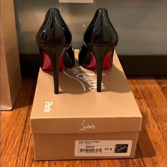 Christian Louboutin Pigalle 100 Black Patent Pump - Picture 3 of 14
